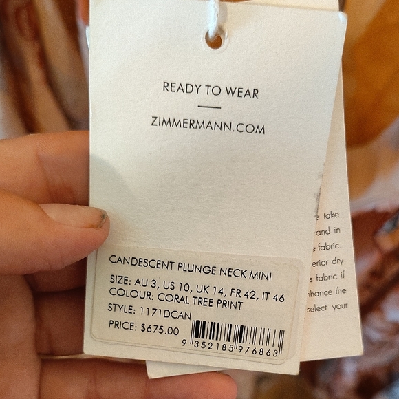 Zimmermann Orange Brown Plunge Neck Sundress - Picture 2 of 4